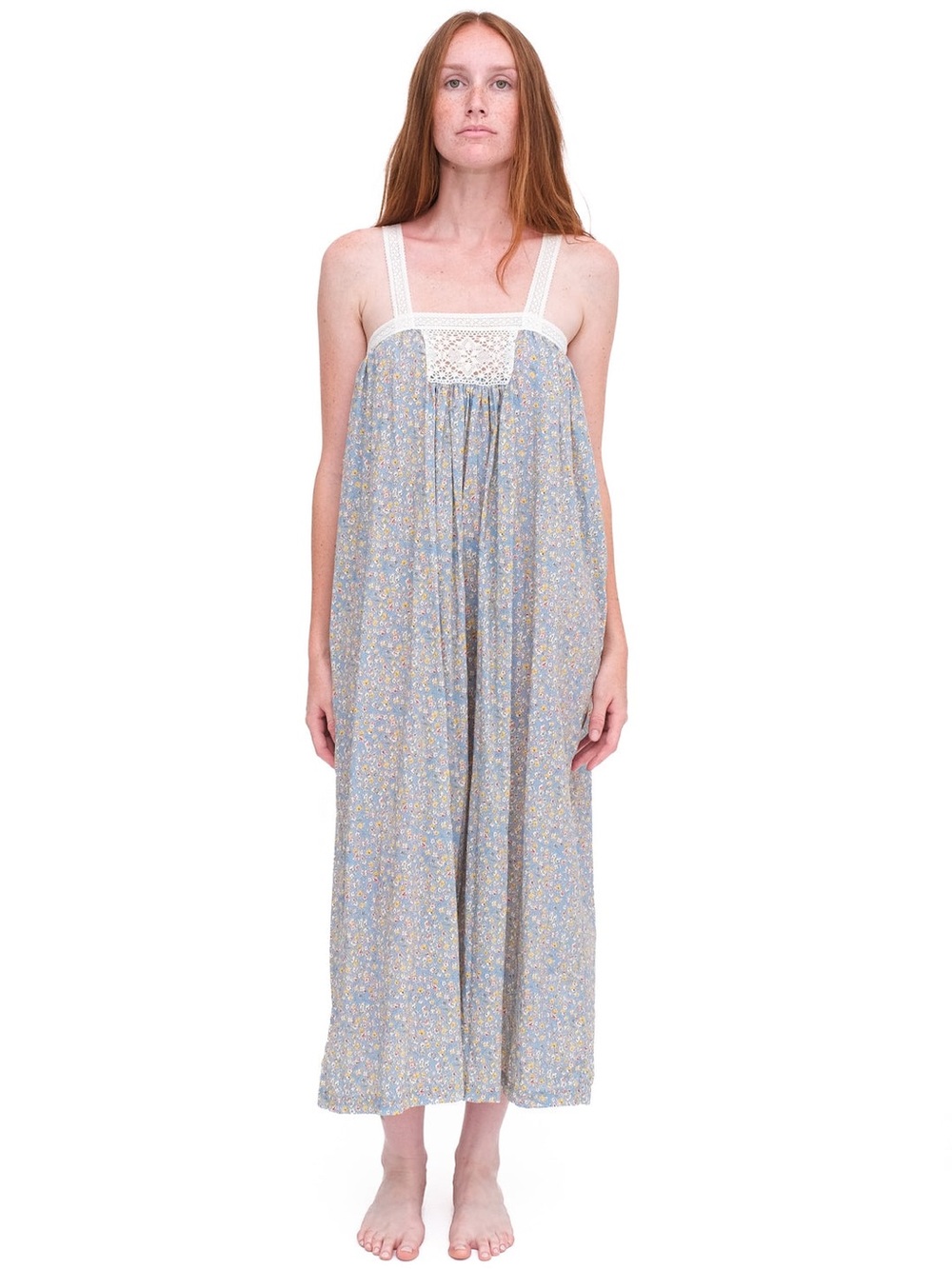 DOMI Gathered Slip with cotton lace - Hilda, XL